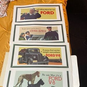 Vintage Ford and Lincoln Zephyr Posters